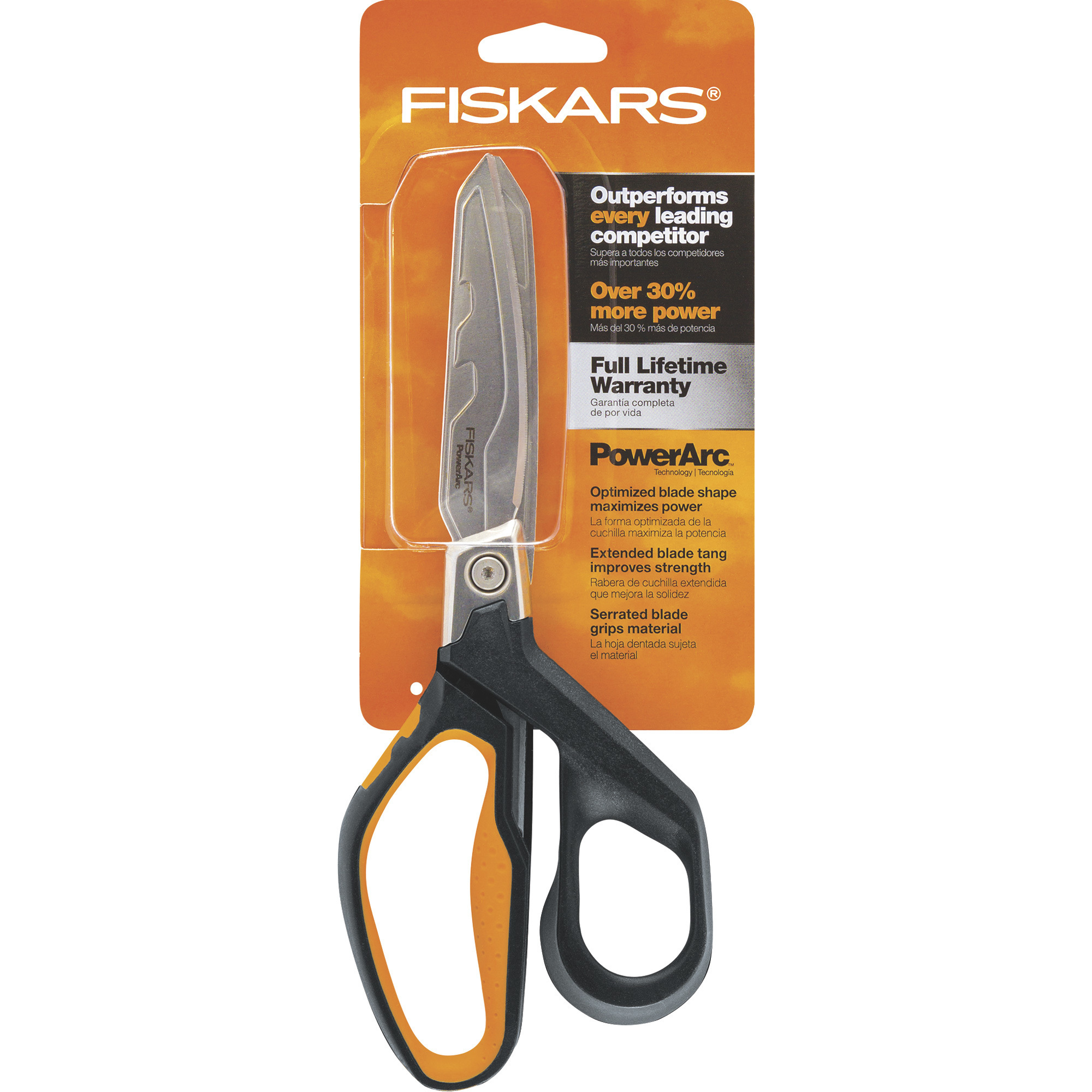 Fiskars PowerArc Serrated Shears, 8in. Blade, Model# 710140-1001